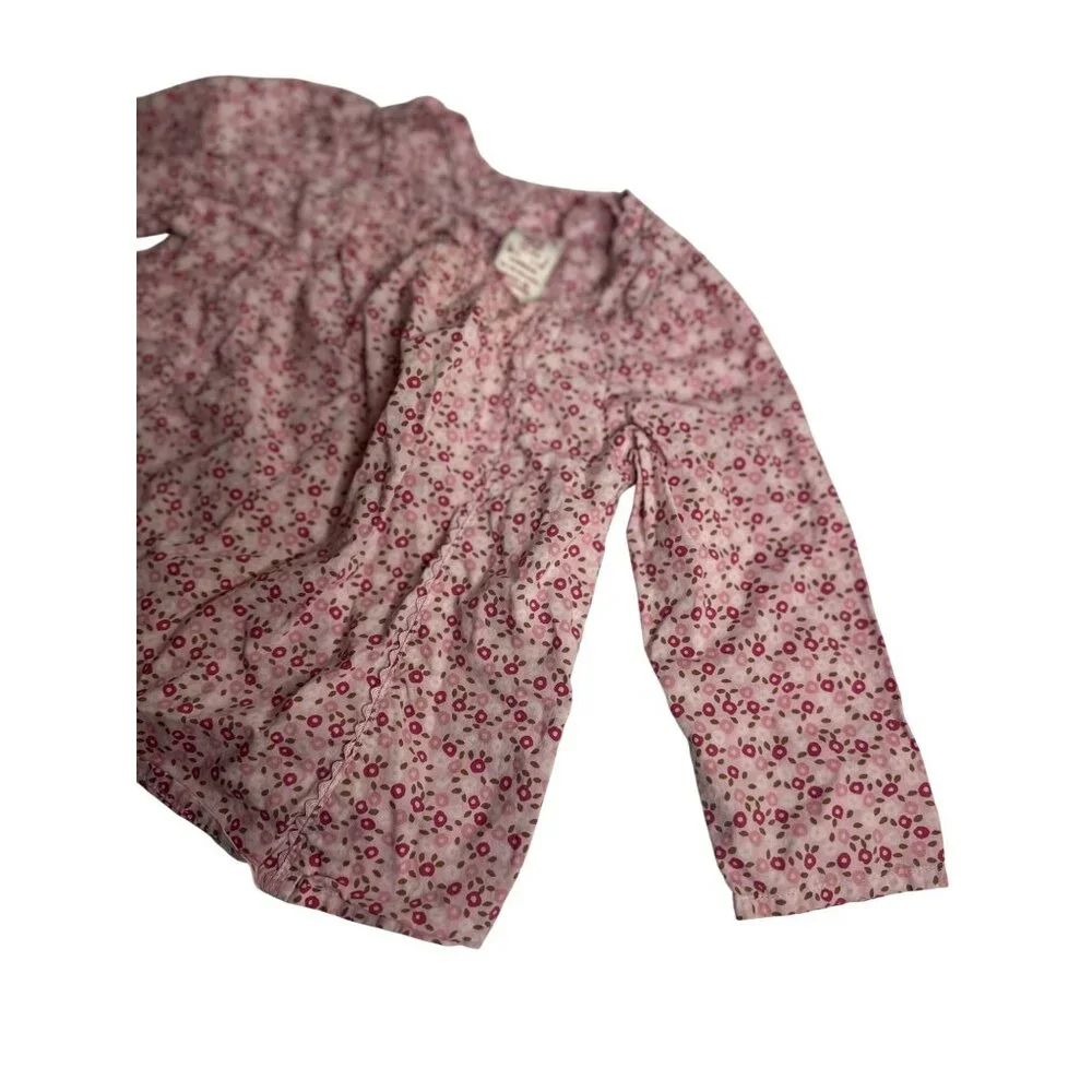Baby‎ GAP Toddler Girl Pink White Floral AOP Button-Up Shirt Size 12–18M 10
